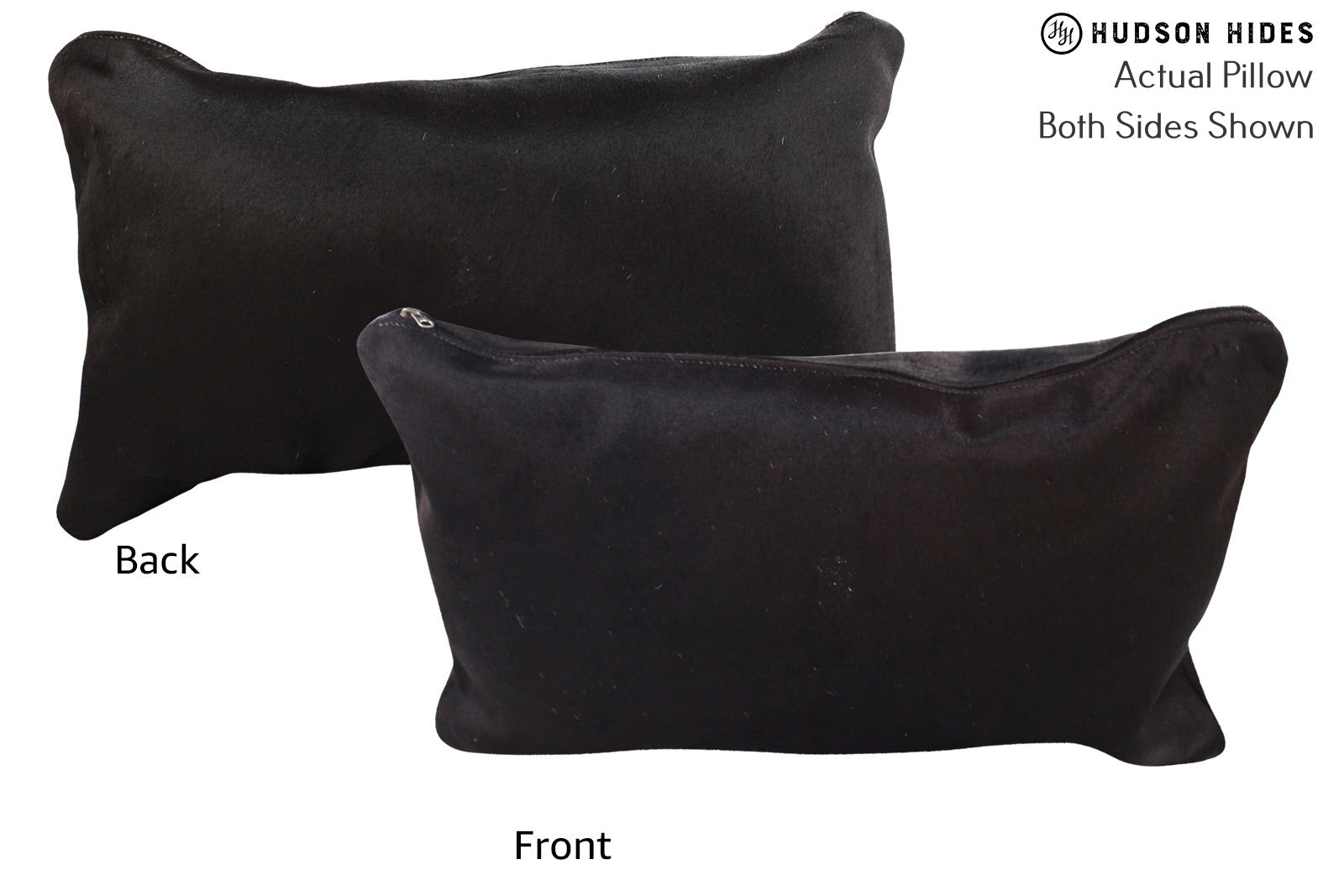 Solid Black Cowhide Pillow #73037
