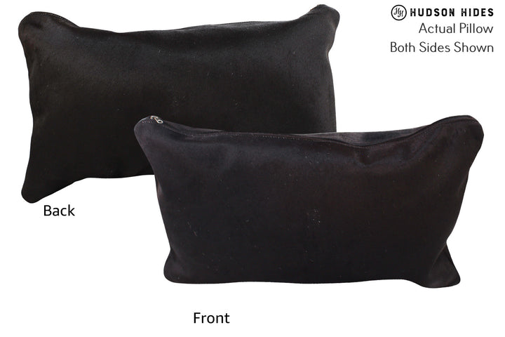 Solid Black 12"x22" Brazilian Cowhide Pillow #73037 by Hudson Hides