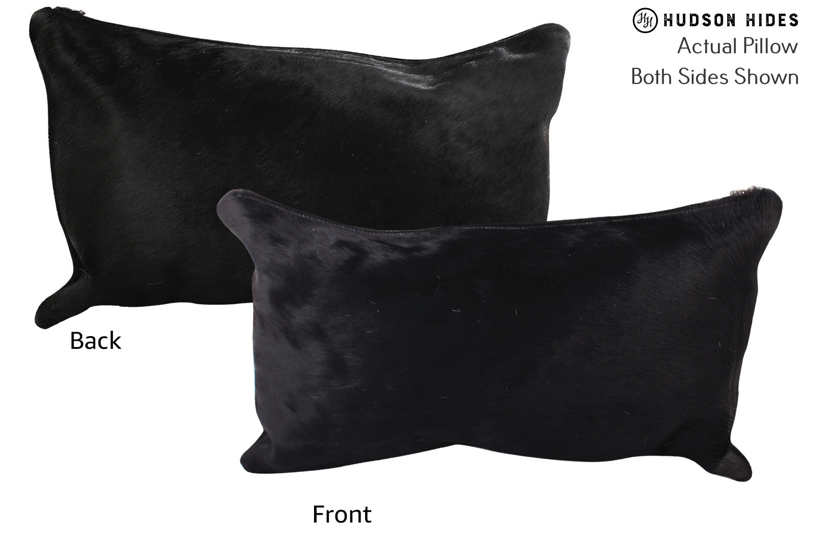 Solid Black Cowhide Pillow #73039