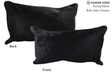 Solid Black 12"x22" Brazilian Cowhide Pillow #73039 by Hudson Hides