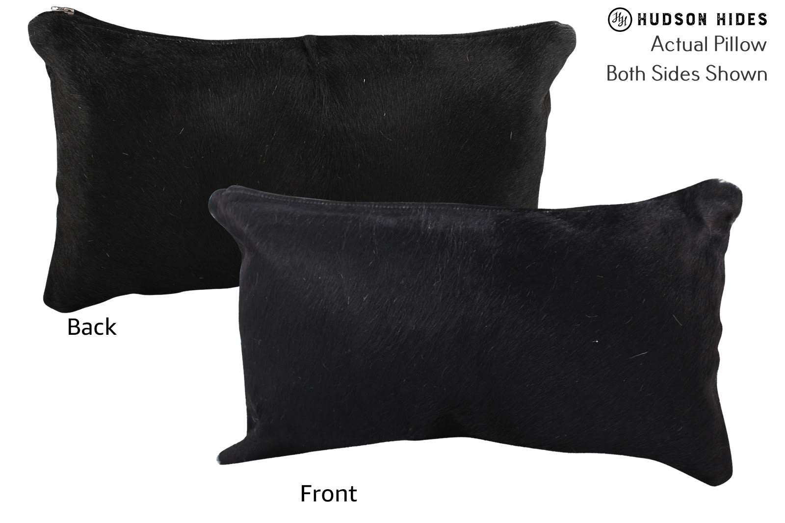 Solid Black Cowhide Pillow #73041