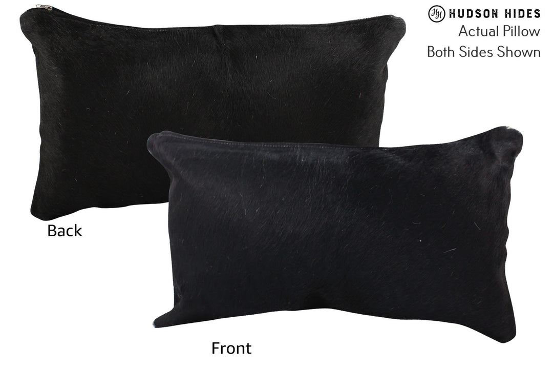 Solid Black Pillow 12"x22"#73041 by Hudson Hides