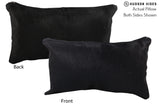 Solid Black 12"x22" Brazilian Cowhide Pillow #73041 by Hudson Hides