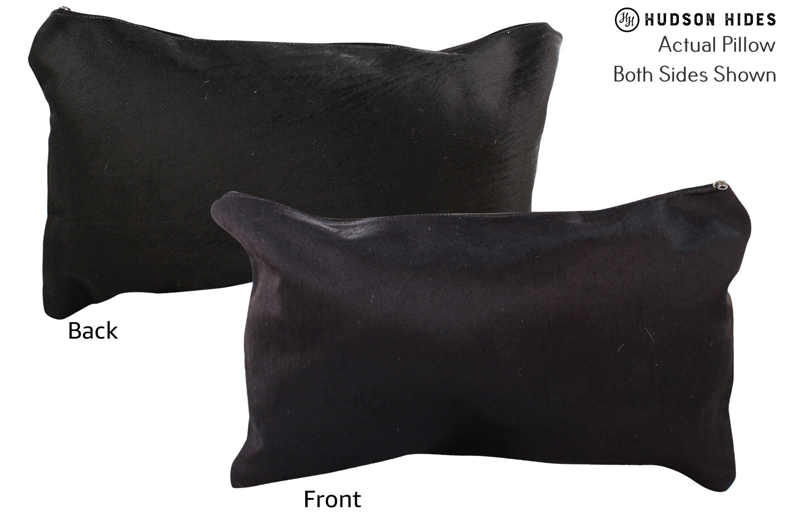 Solid Black Cowhide Pillow #73043