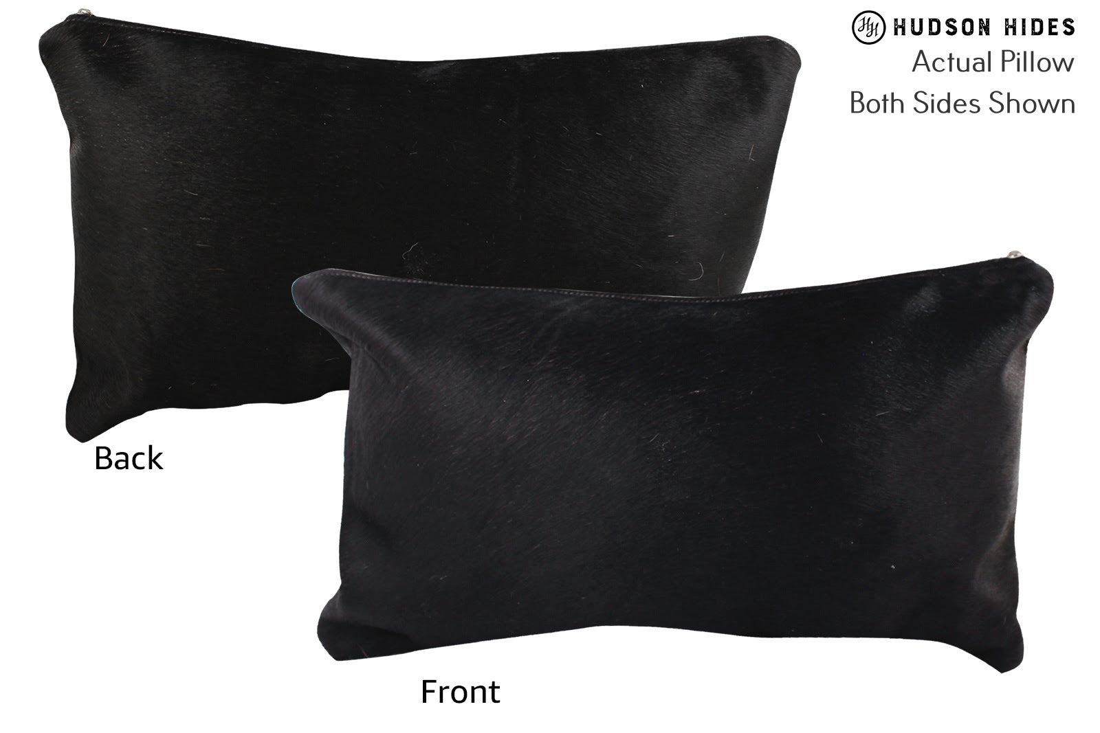 Solid Black Cowhide Pillow #73045