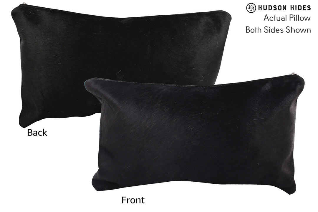 Solid Black Pillow 12"x22"#73045 by Hudson Hides