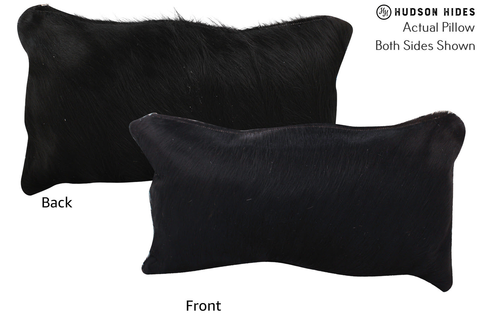 Solid Black Cowhide Pillow #73080