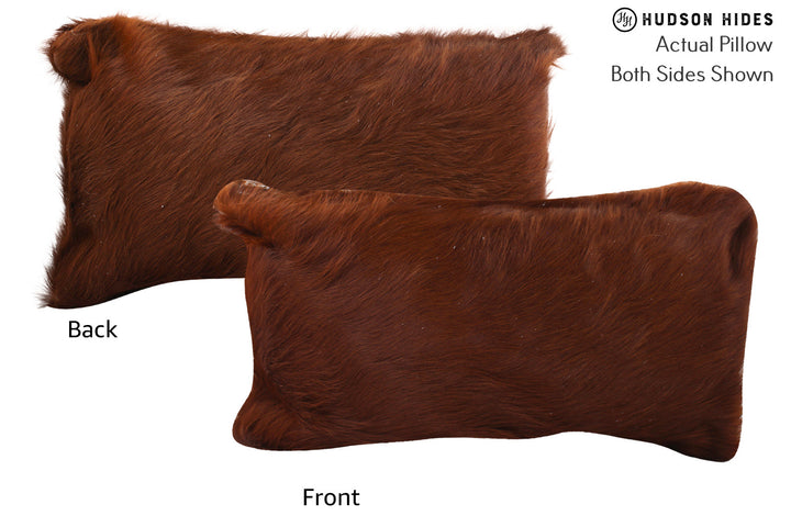 Solid Brown 12"x22" Brazilian Cowhide Pillow #73082 by Hudson Hides