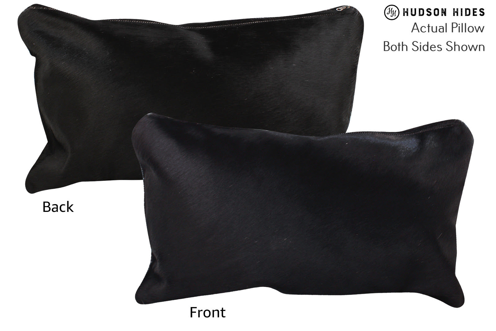 Solid Black Cowhide Pillow #73083