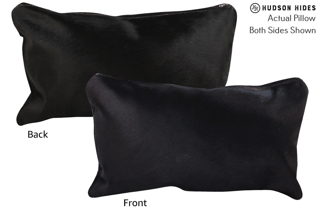 Solid Black Pillow 12"x22"#73083 by Hudson Hides