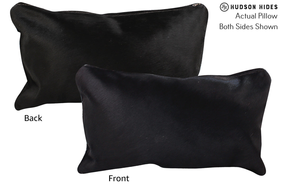 Solid Black Cowhide Pillow #73083