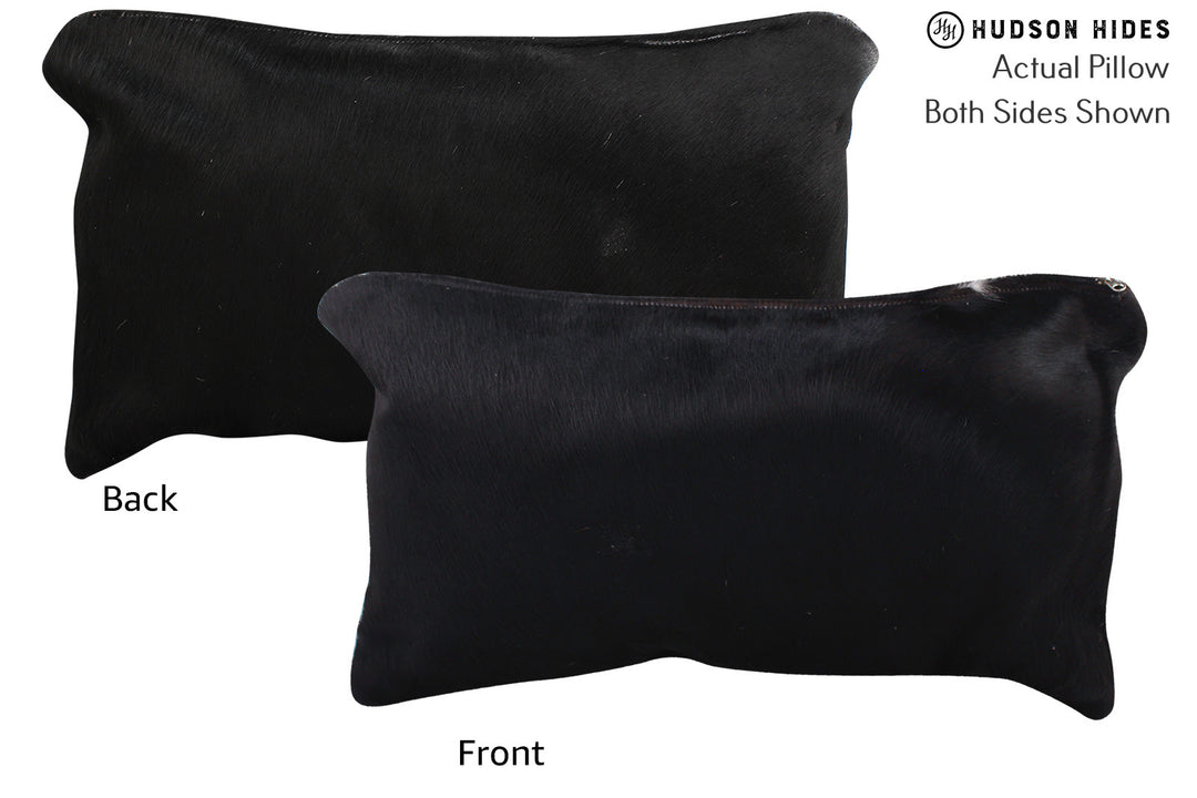 Solid Black Pillow 12"x22"#73086 by Hudson Hides