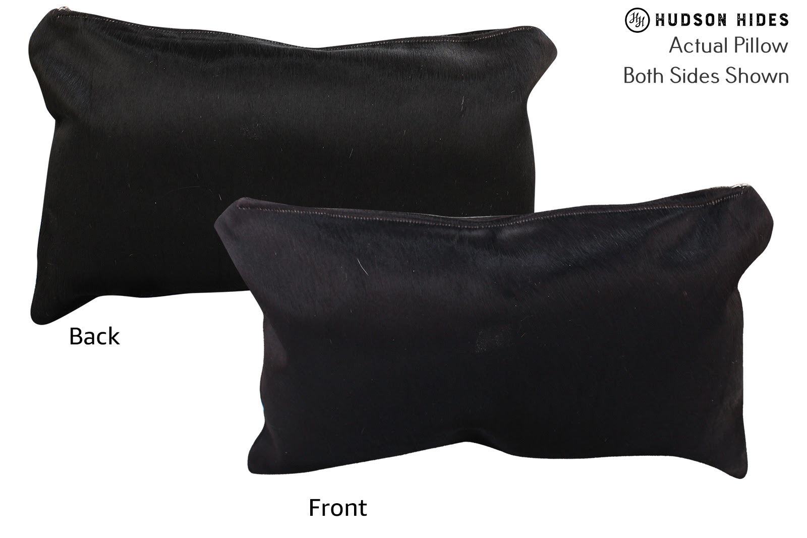 Solid Black Cowhide Pillow #73088