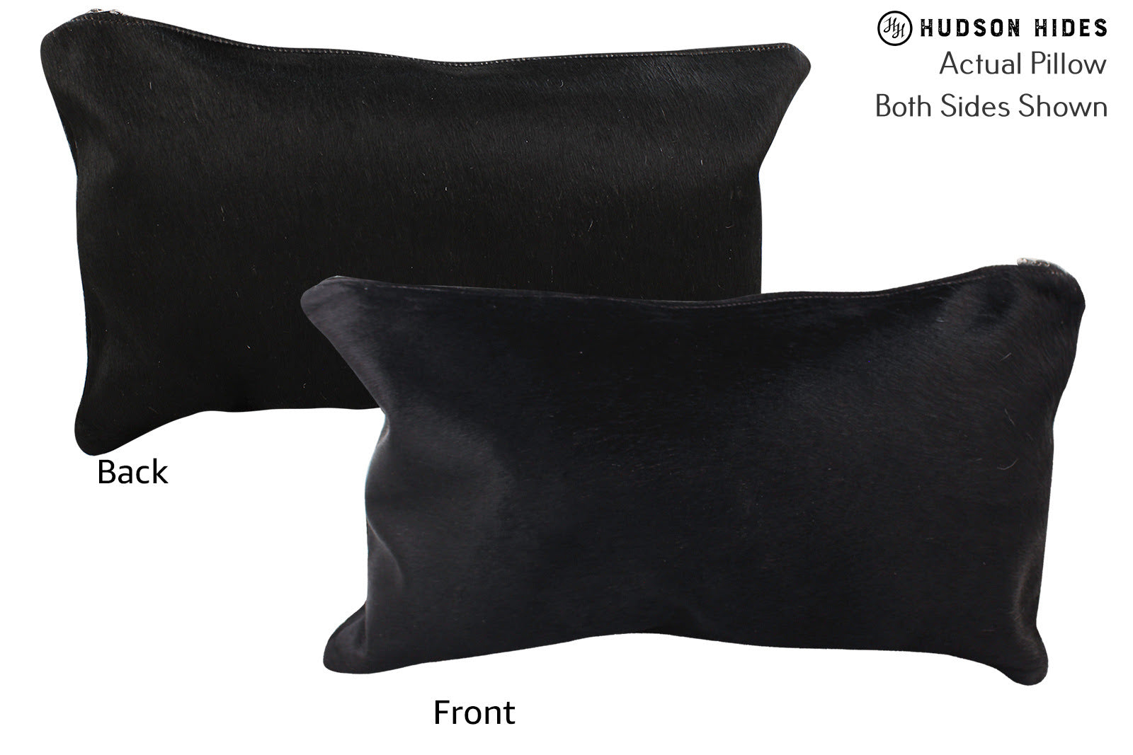 Solid Black Cowhide Pillow #73090
