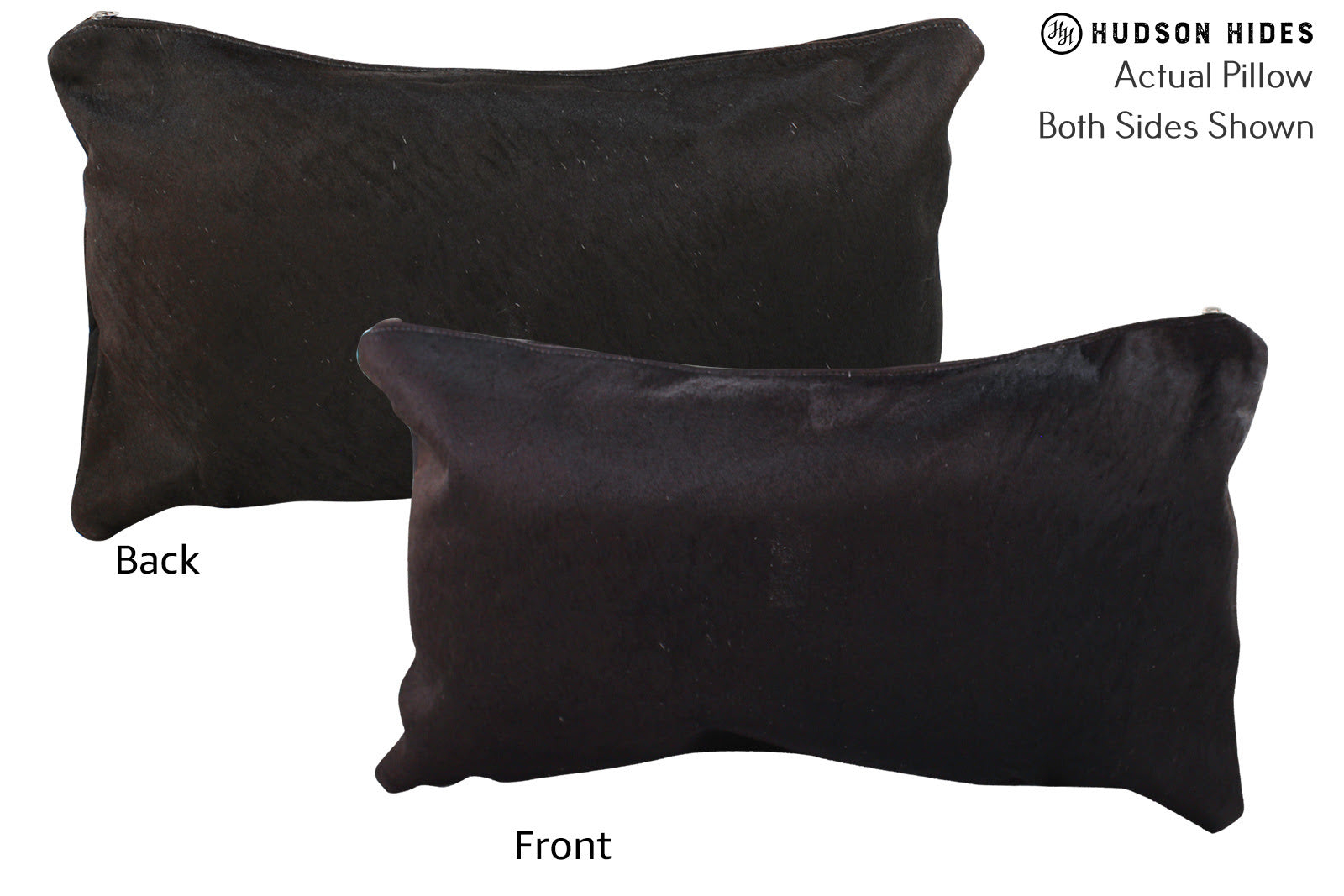 Solid Black Cowhide Pillow #73095