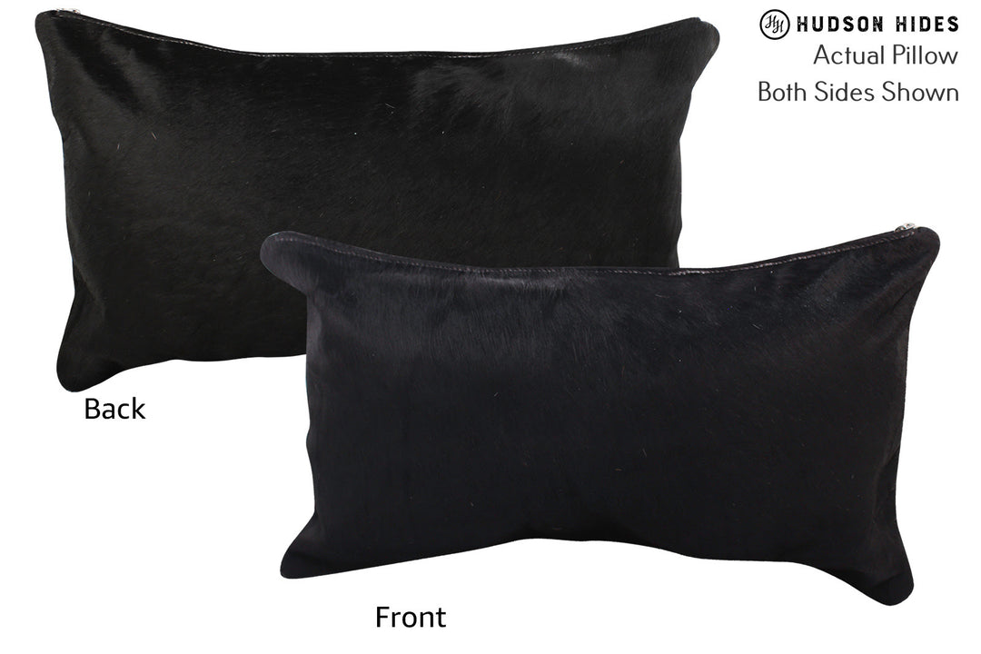 Solid Black Pillow 12"x22"#73097 by Hudson Hides