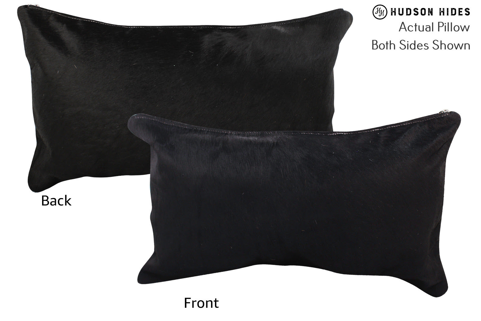 Solid Black Cowhide Pillow #73097