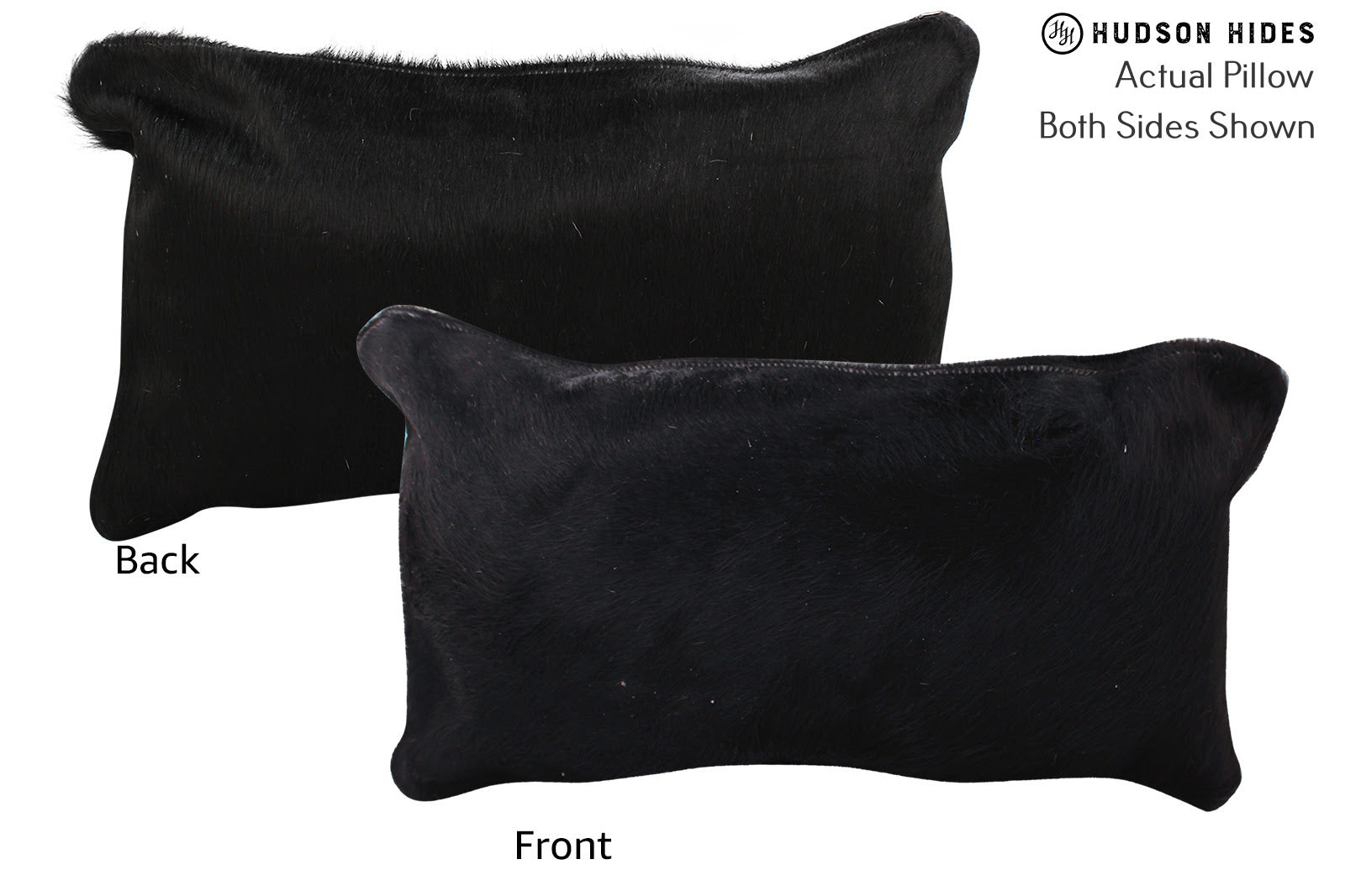 Solid Black Cowhide Pillow #73099