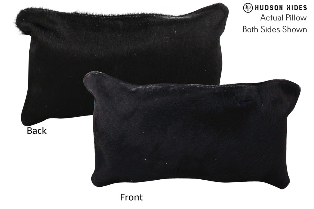 Solid Black Pillow 12"x22"#73099 by Hudson Hides