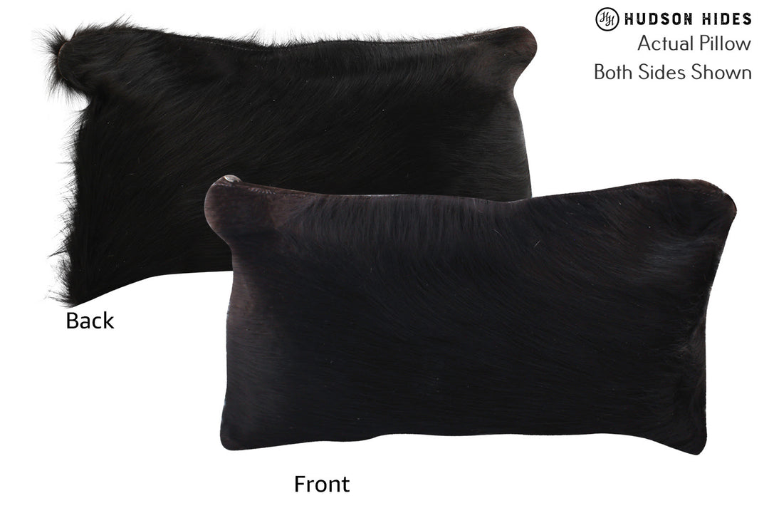 Solid Black Pillow 12"x22"#73101 by Hudson Hides