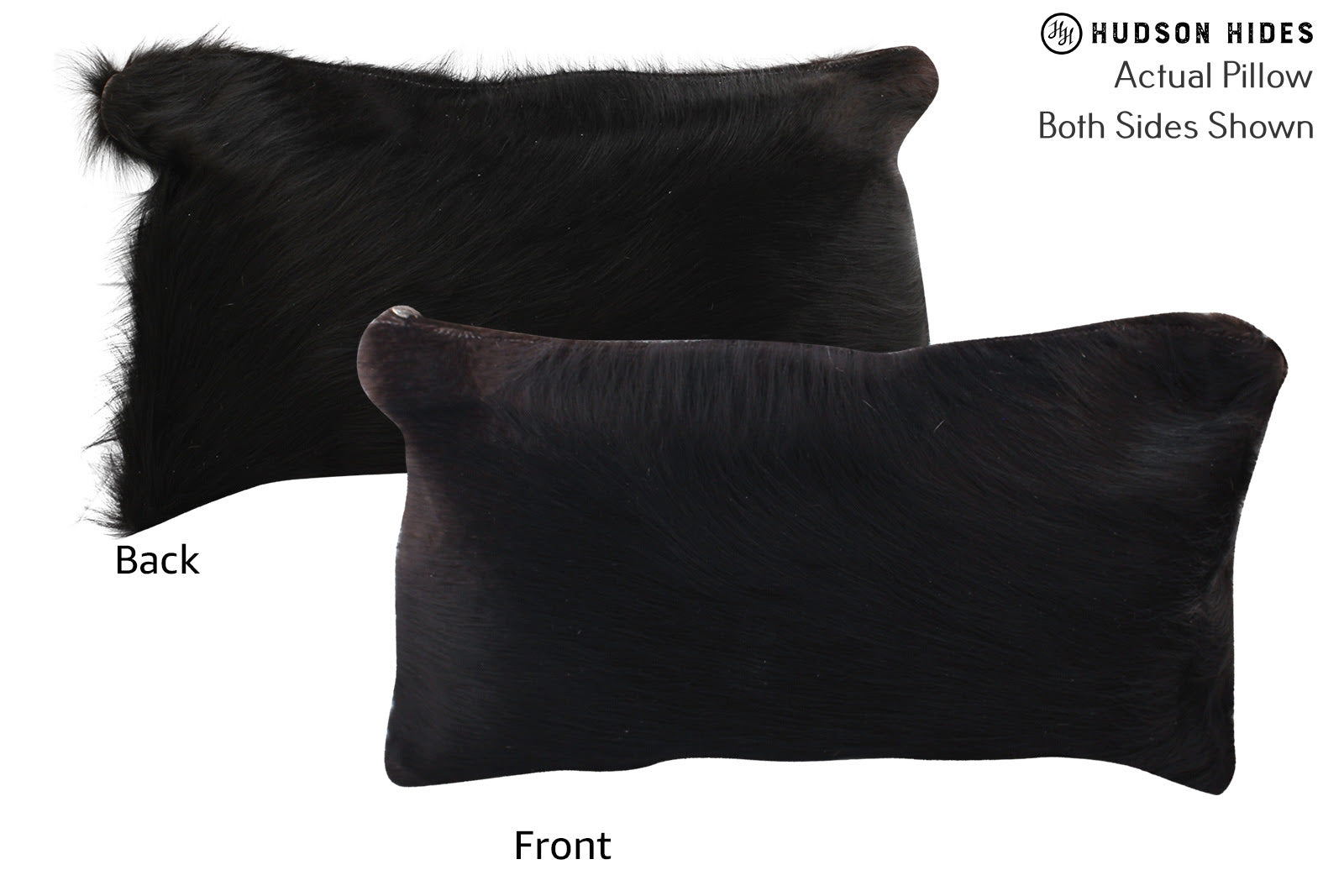Solid Black Cowhide Pillow #73101