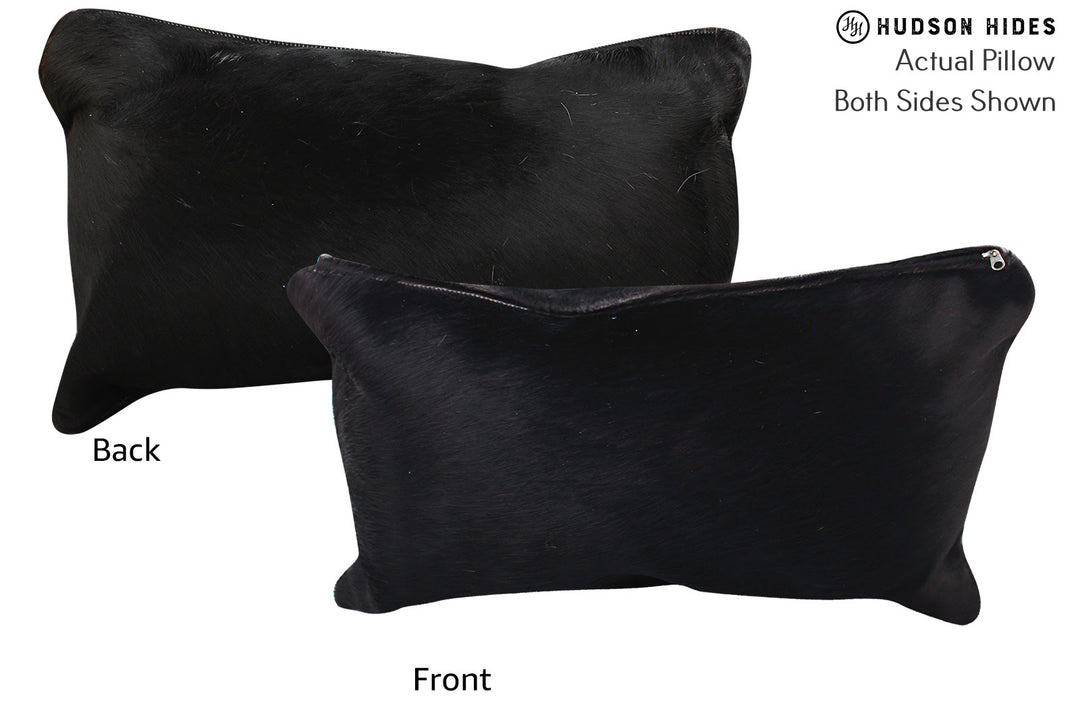 Solid Black Pillow 12"x22"#73103 by Hudson Hides