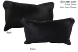 Solid Black 12"x22" Brazilian Cowhide Pillow #73103 by Hudson Hides