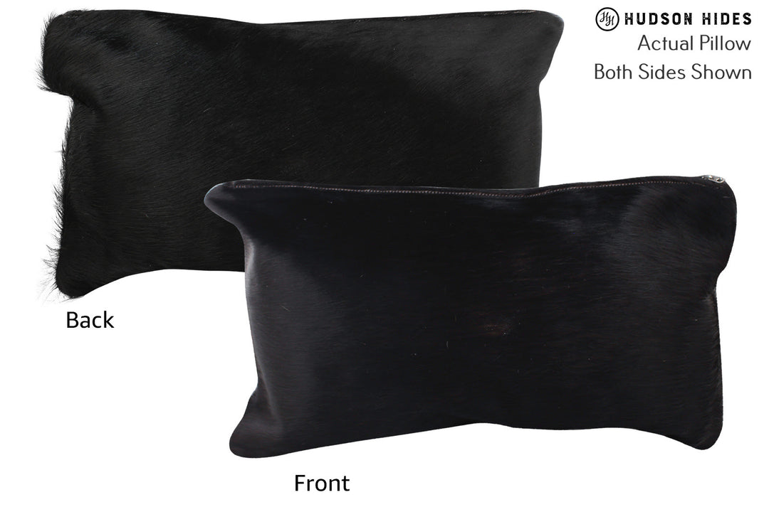 Solid Black Pillow 12"x22"#73105 by Hudson Hides