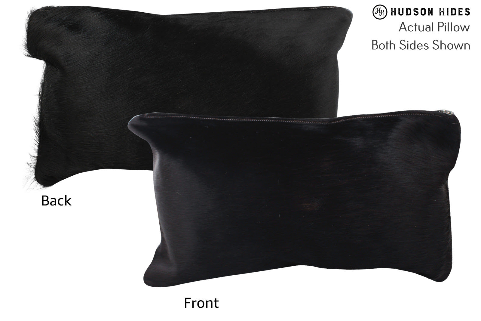 Solid Black Cowhide Pillow #73105