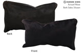 Solid Black 12"x22" Brazilian Cowhide Pillow #73107 by Hudson Hides