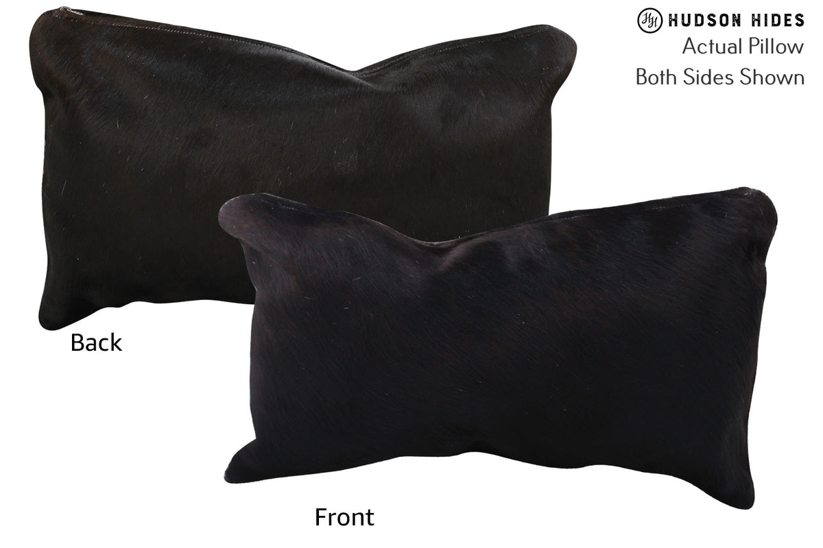 Solid Black Cowhide Pillow #73107