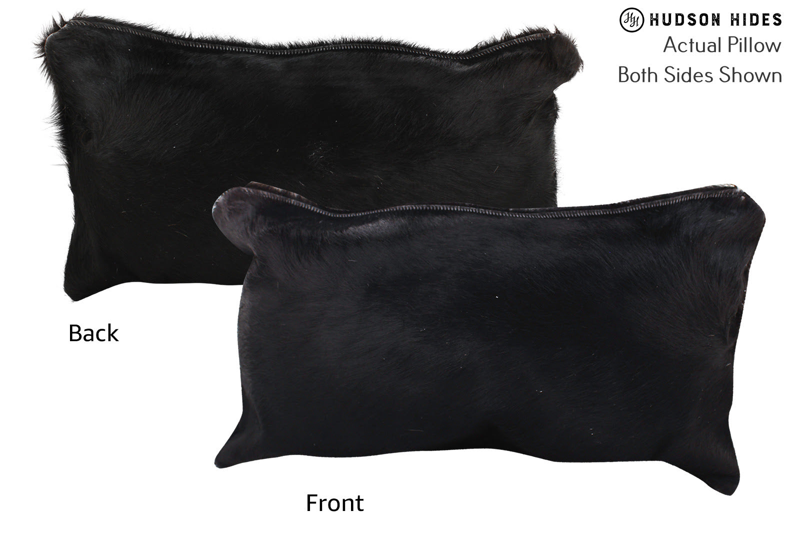 Solid Black Cowhide Pillow #73109