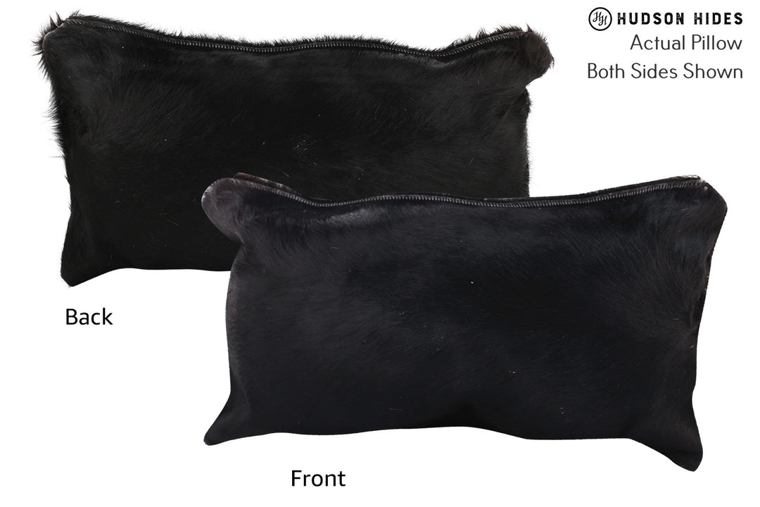Solid Black Pillow 12"x22"#73109 by Hudson Hides
