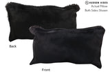 Solid Black 12"x22" Brazilian Cowhide Pillow #73109 by Hudson Hides