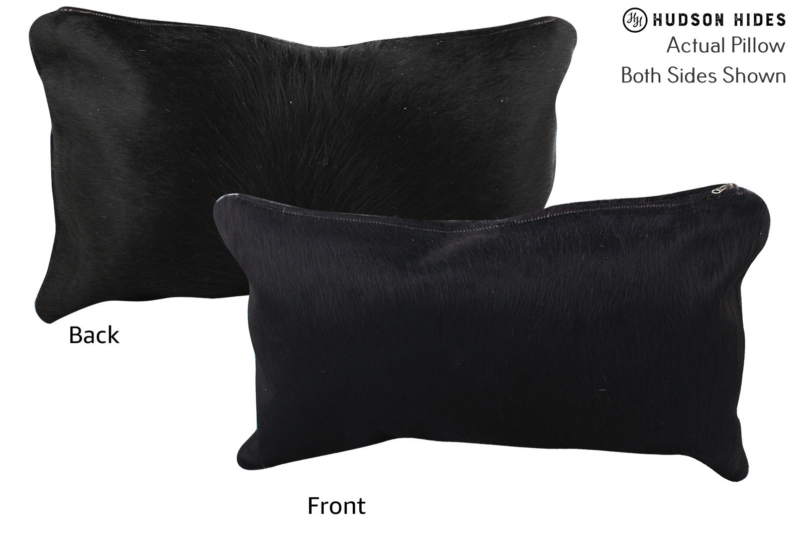 Solid Black Cowhide Pillow #73110