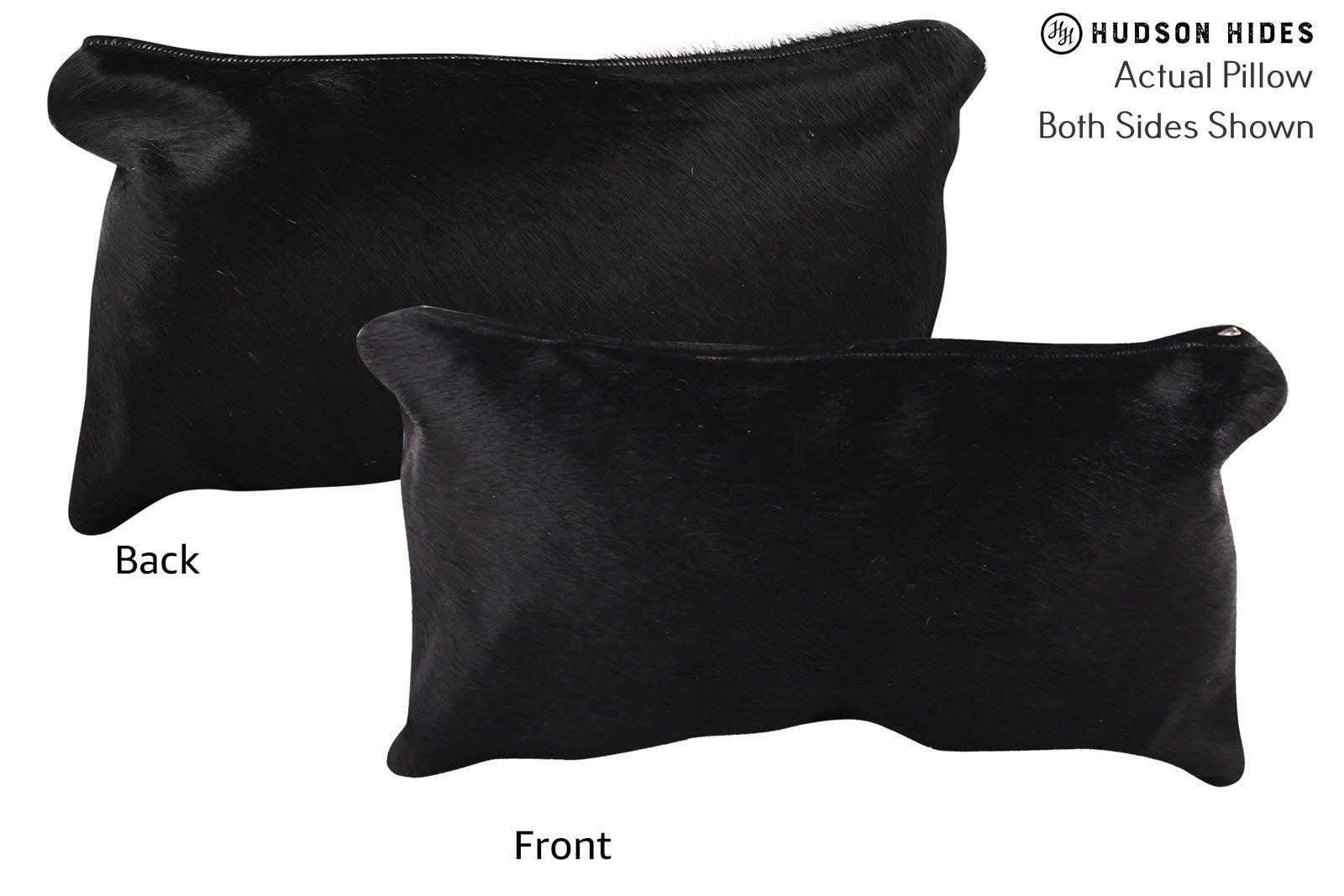 Solid Black Cowhide Pillow #73117