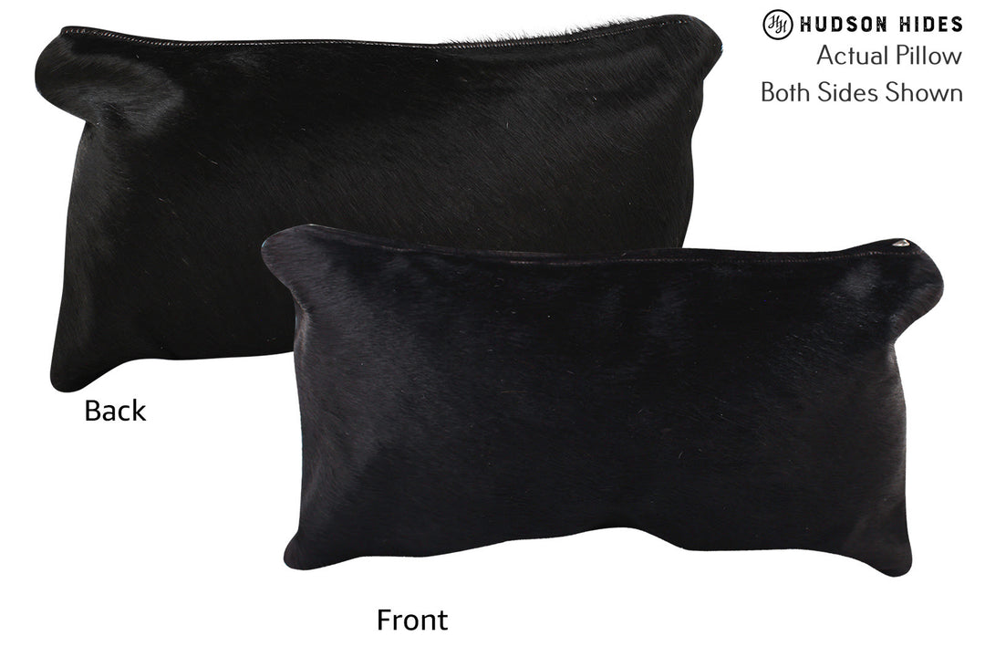Solid Black Pillow 12"x22"#73117 by Hudson Hides