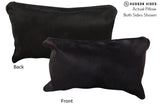 Solid Black 12"x22" Brazilian Cowhide Pillow #73119 by Hudson Hides
