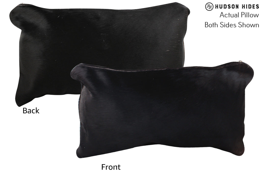 Solid Black Pillow 12"x22"#73120 by Hudson Hides