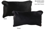 Solid Black 12"x22" Brazilian Cowhide Pillow #73120 by Hudson Hides
