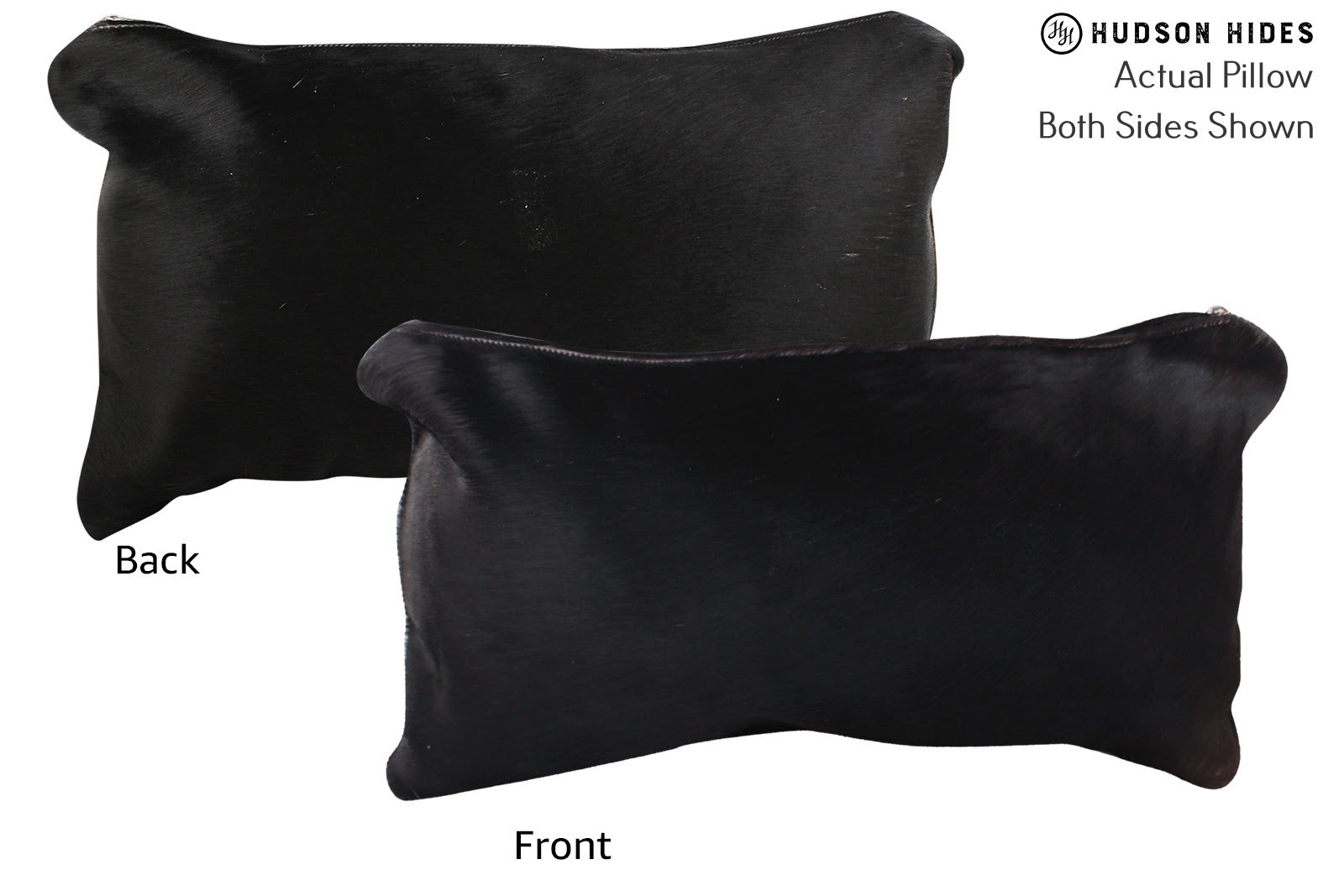Solid Black Cowhide Pillow #73120