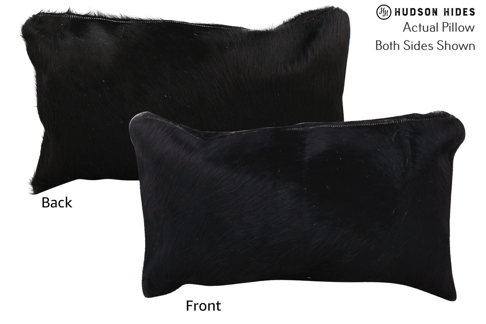 Solid Black Cowhide Pillow #73121