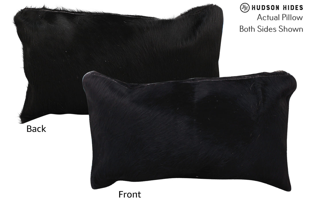 Solid Black Pillow 12"x22"#73121 by Hudson Hides