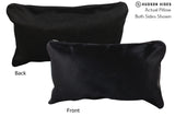 Solid Black 12"x22" Brazilian Cowhide Pillow #73125 by Hudson Hides