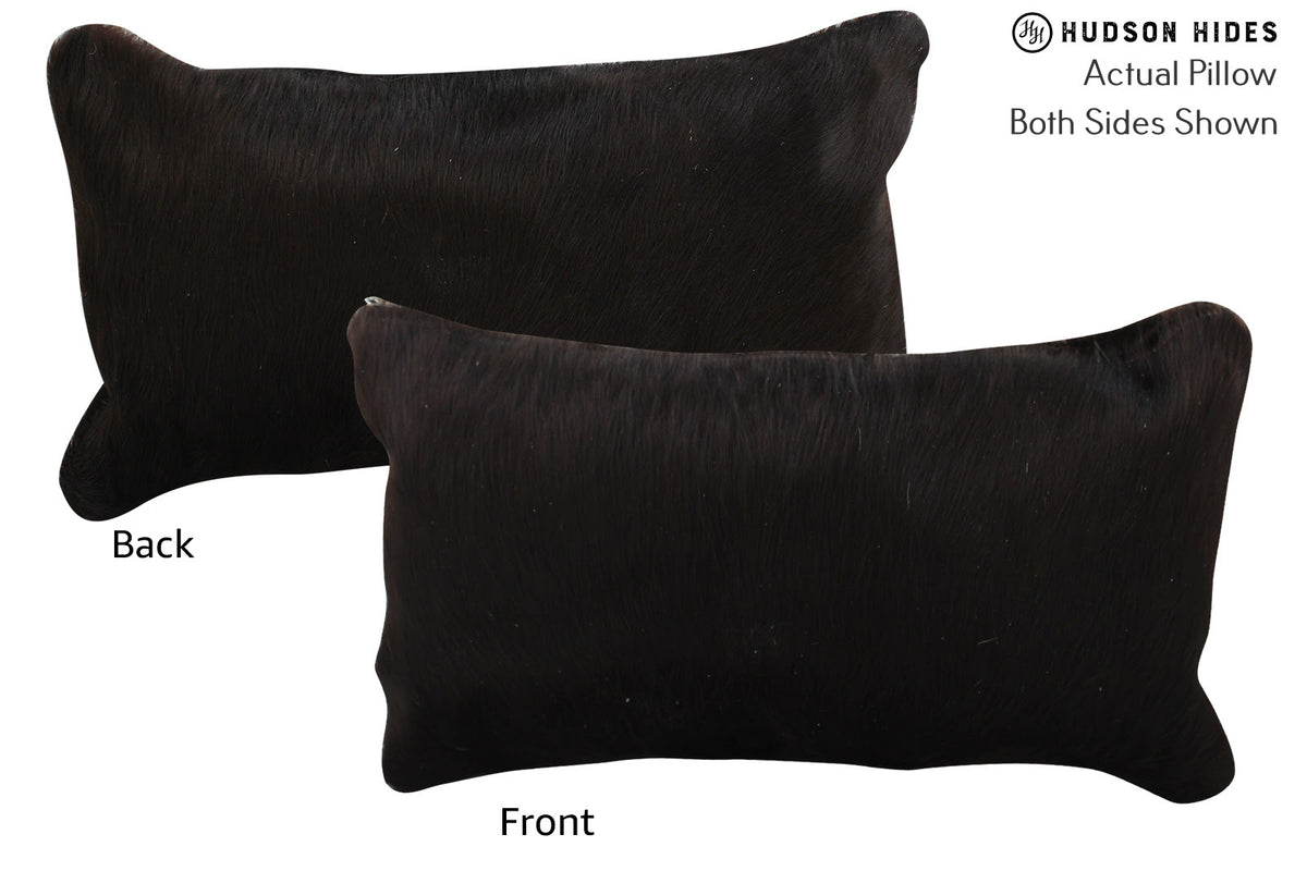 Solid Black Cowhide Pillow #73127