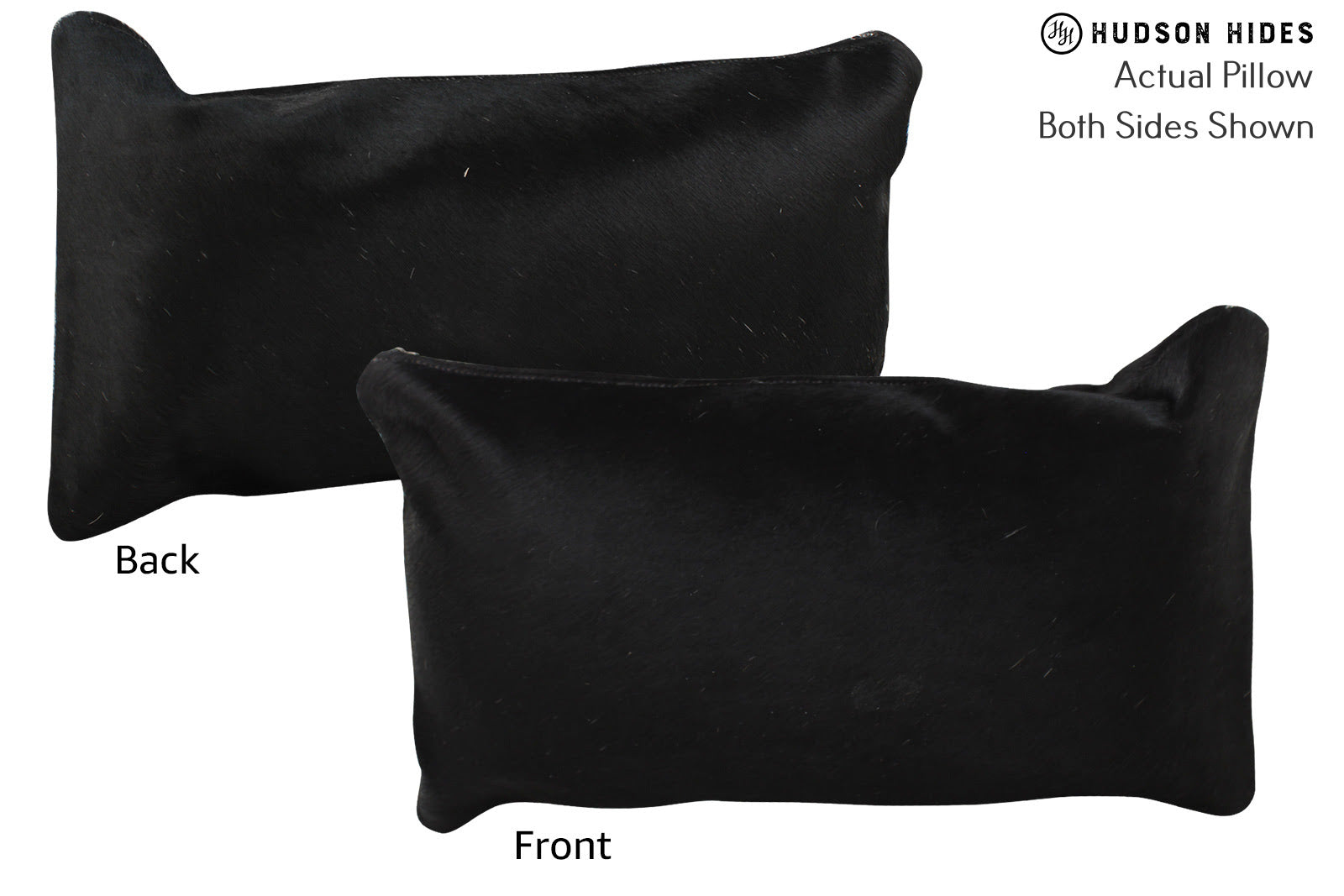 Solid Black Cowhide Pillow #73128