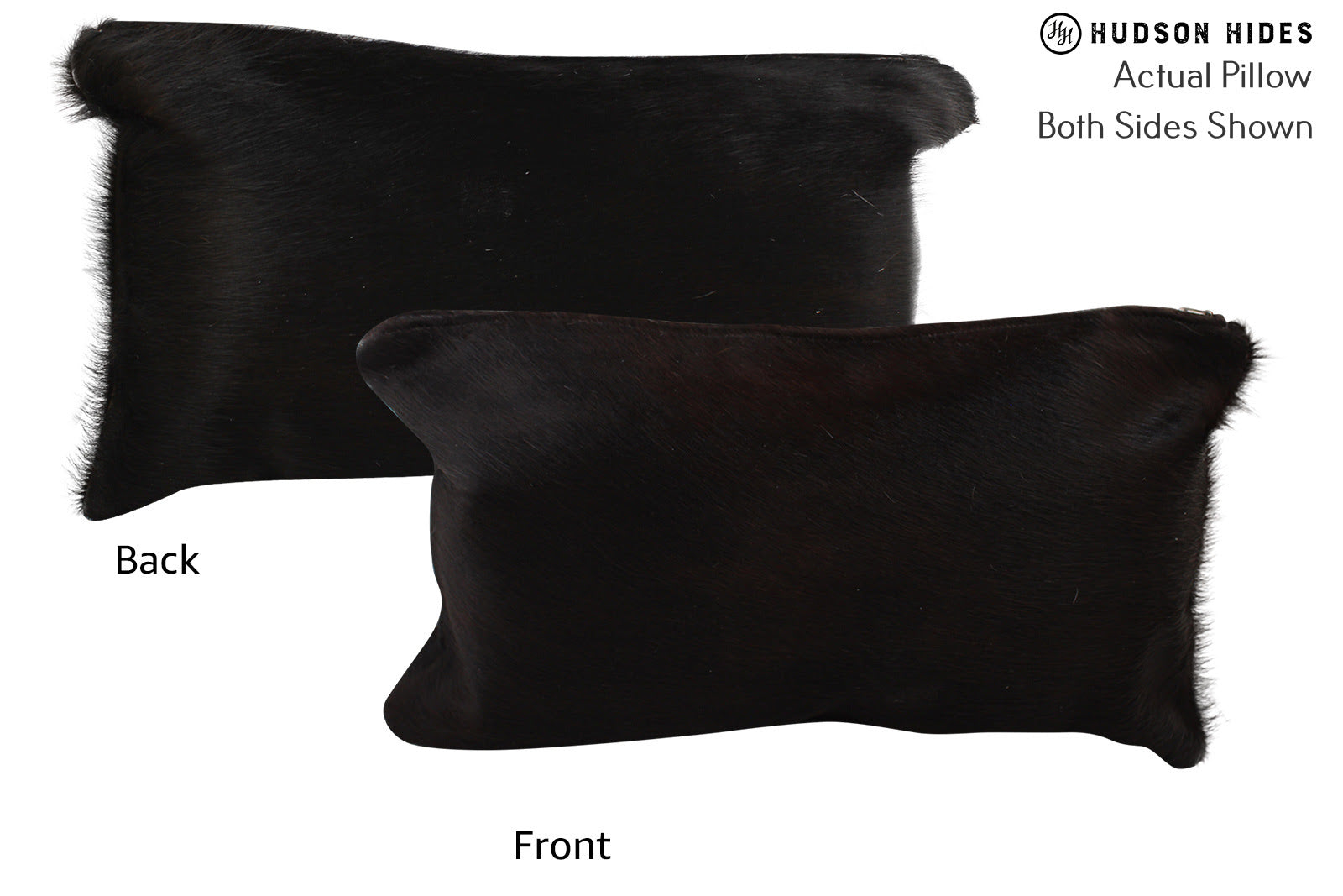 Solid Black Cowhide Pillow #73136