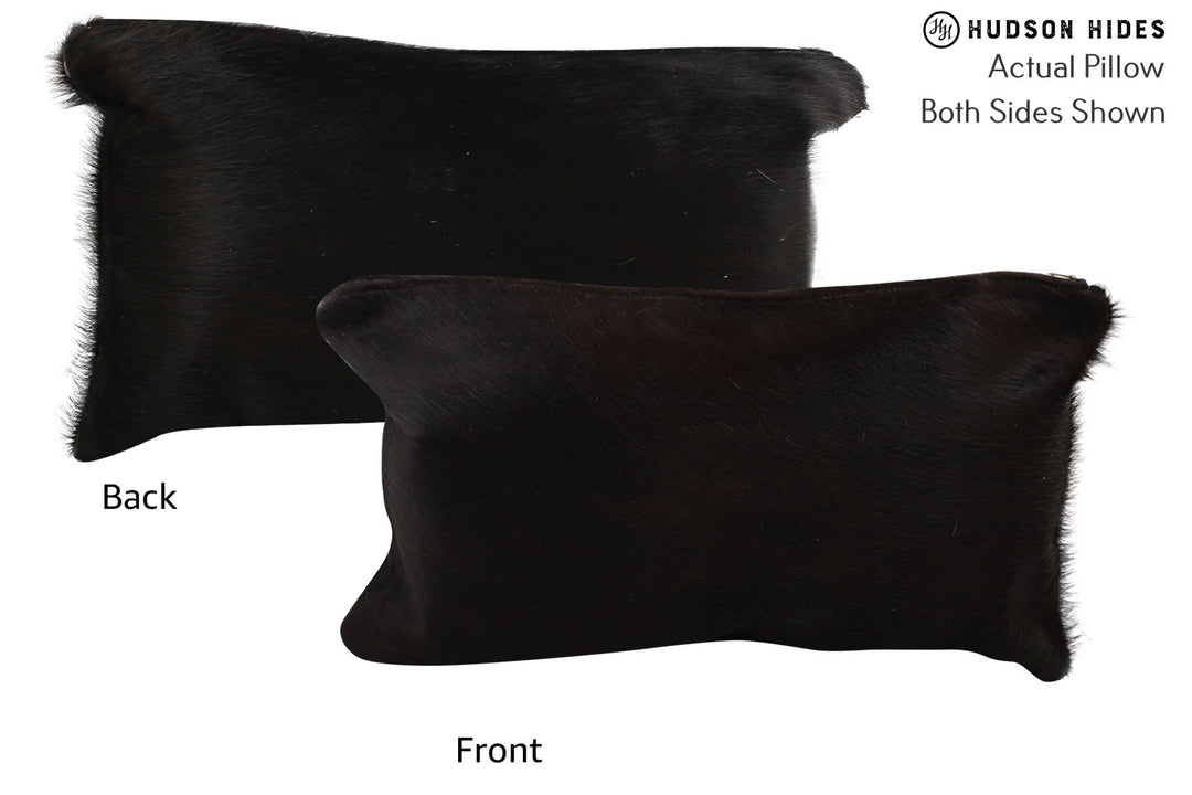 Solid Black Pillow 12"x22"#73136 by Hudson Hides