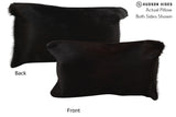 Solid Black 12"x22" Brazilian Cowhide Pillow #73136 by Hudson Hides