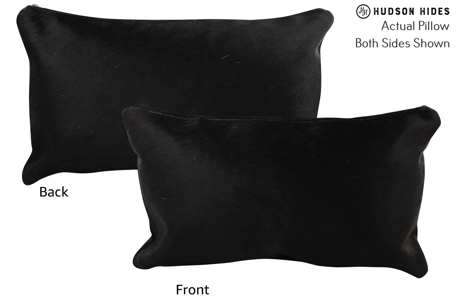 Solid Black Cowhide Pillow #73137